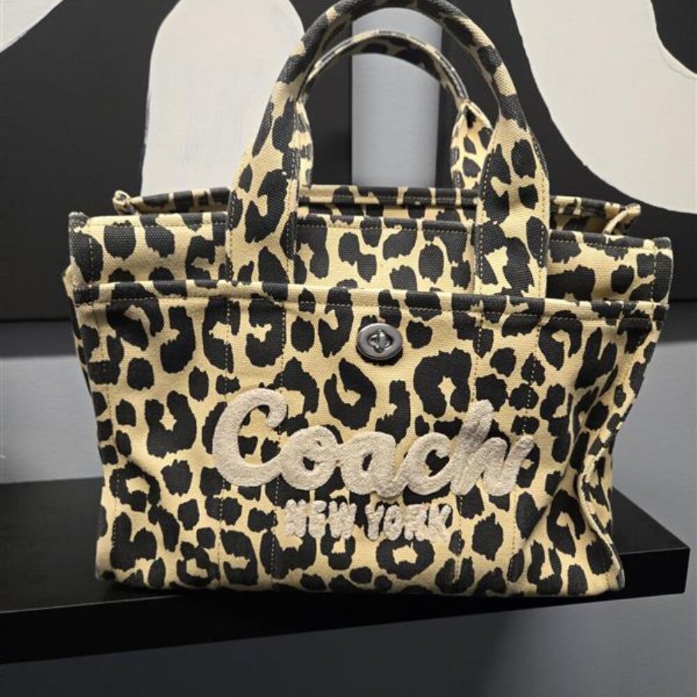 Coach Cargo Tote Bag With Leopard Print